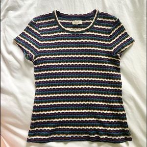 Madewell Striped Ribbed Colorful Shirt